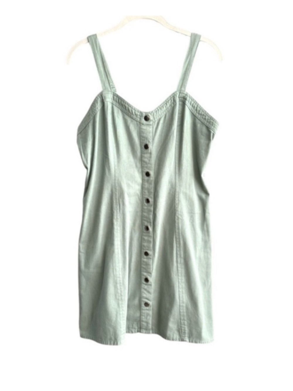 Japna Snap Front Sun Dress 100% Cotton Sage Green Size L
